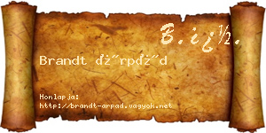 Brandt Árpád névjegykártya