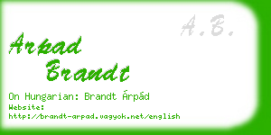 arpad brandt business card