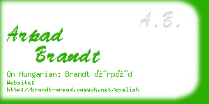 arpad brandt business card